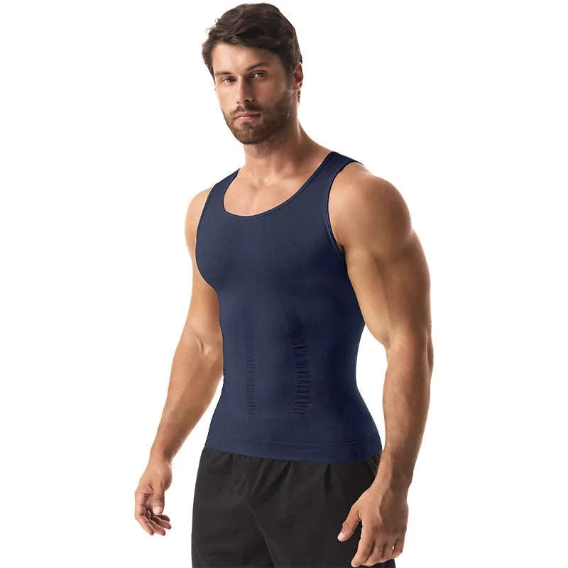 Men’s Compression Shapewear Vest for Tummy Control-Gray 2PCS / XXXL / United States