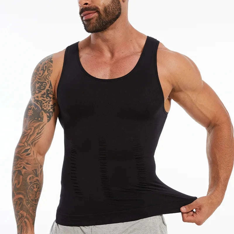 Men’s Compression Shapewear Vest for Tummy Control-Gray 2PCS / XXXL / United States
