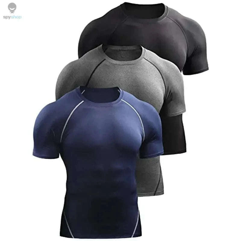 Men's Compression T-Shirt for Workout Support and Comfort-Red / L(60-70kg)