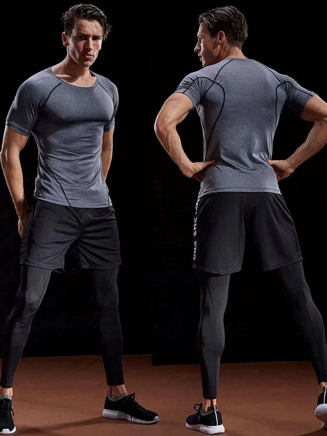 Men's Compression T-Shirt for Workout Support and Comfort-Red / L(60-70kg)