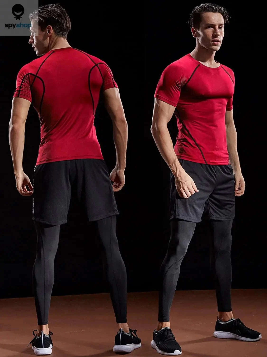 Men's Compression T-Shirt-Red / L(60-70kg)