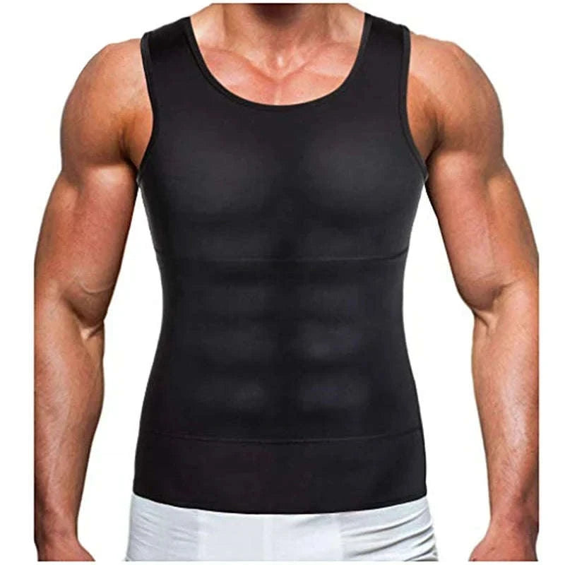 Men's Compression Tank Top-White / XXL