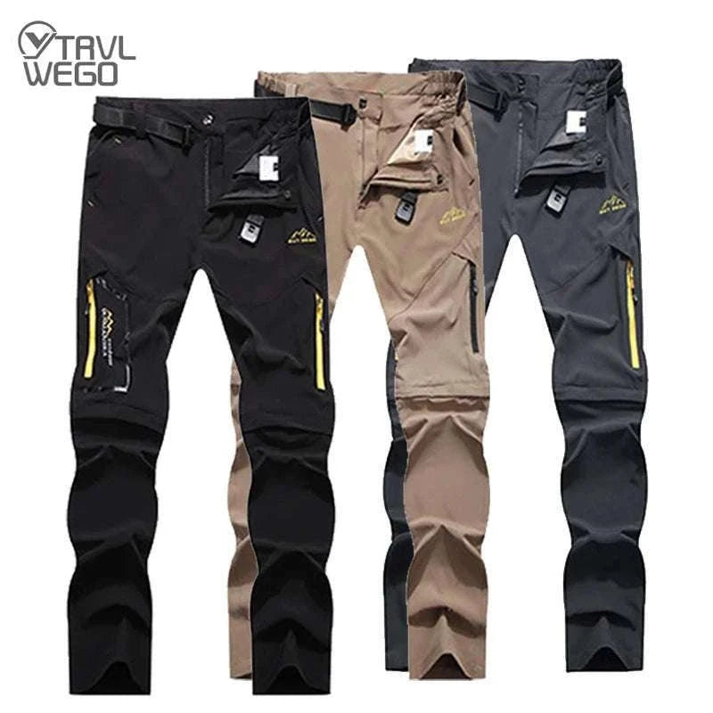 Men’s Convertible Hiking Pants Quick Dry UV Protection Cargo Trousers-GRAY / 4XL