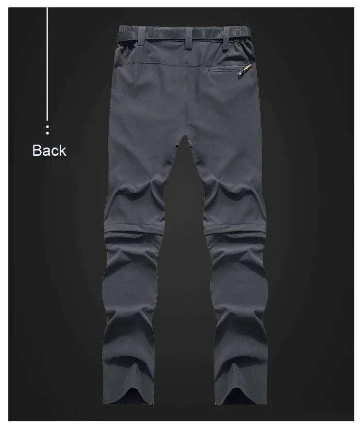 Men’s Convertible Hiking Pants Quick Dry UV Protection Cargo Trousers-GRAY / 4XL
