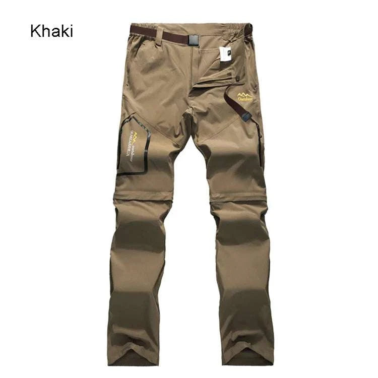 Men’s Convertible Hiking Pants Quick Dry UV Protection Cargo Trousers-GRAY / 4XL