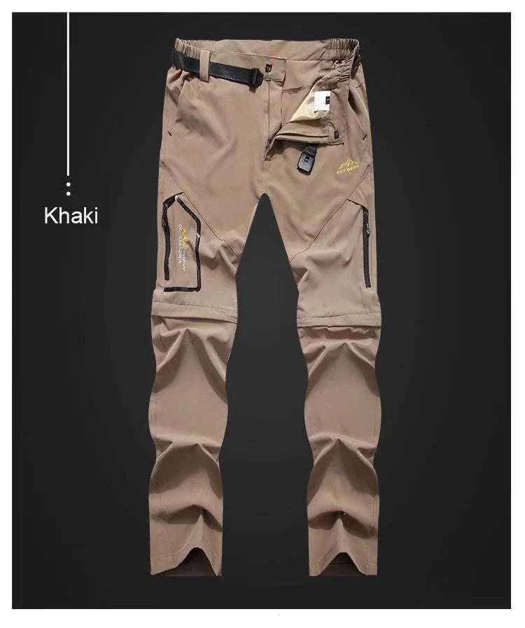 Men’s Convertible Hiking Pants Quick Dry UV Protection Cargo Trousers-GRAY / 4XL
