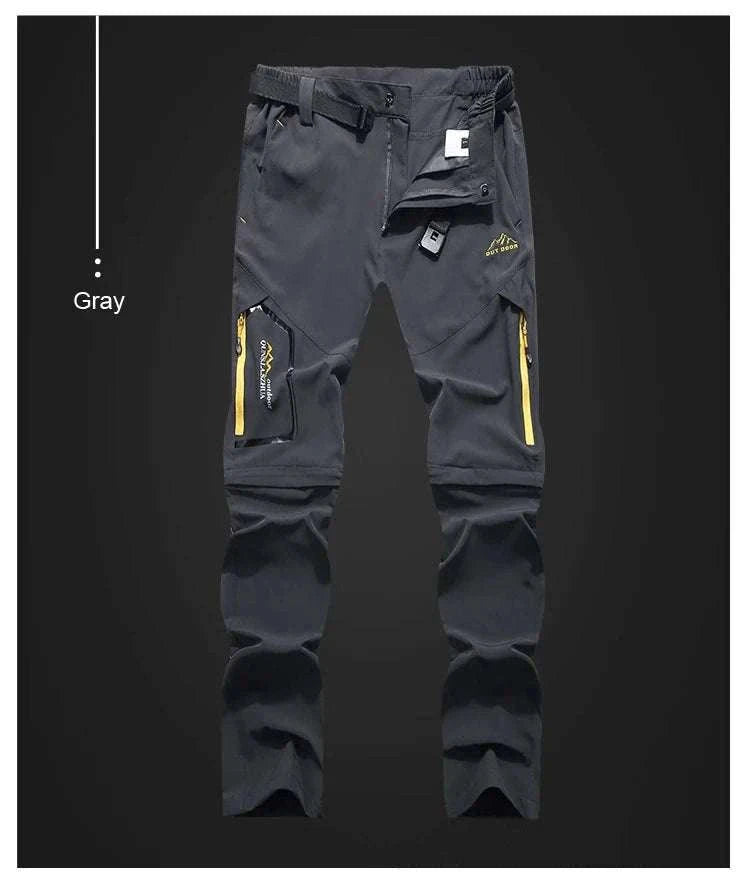 Men’s Convertible Hiking Pants Quick Dry UV Protection Cargo Trousers-GRAY / 4XL