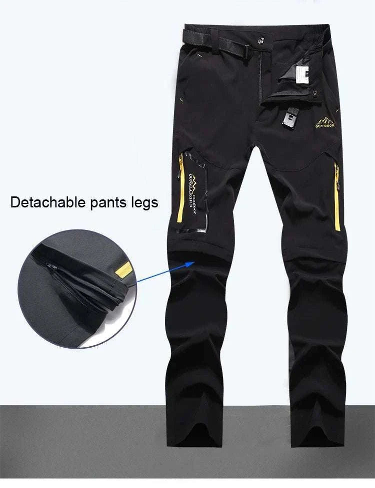 Men’s Convertible Hiking Pants Quick Dry UV Protection Cargo Trousers-GRAY / 4XL
