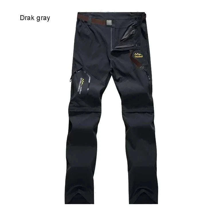 Men’s Convertible Hiking Pants Quick Dry UV Protection Cargo Trousers-GRAY / 4XL