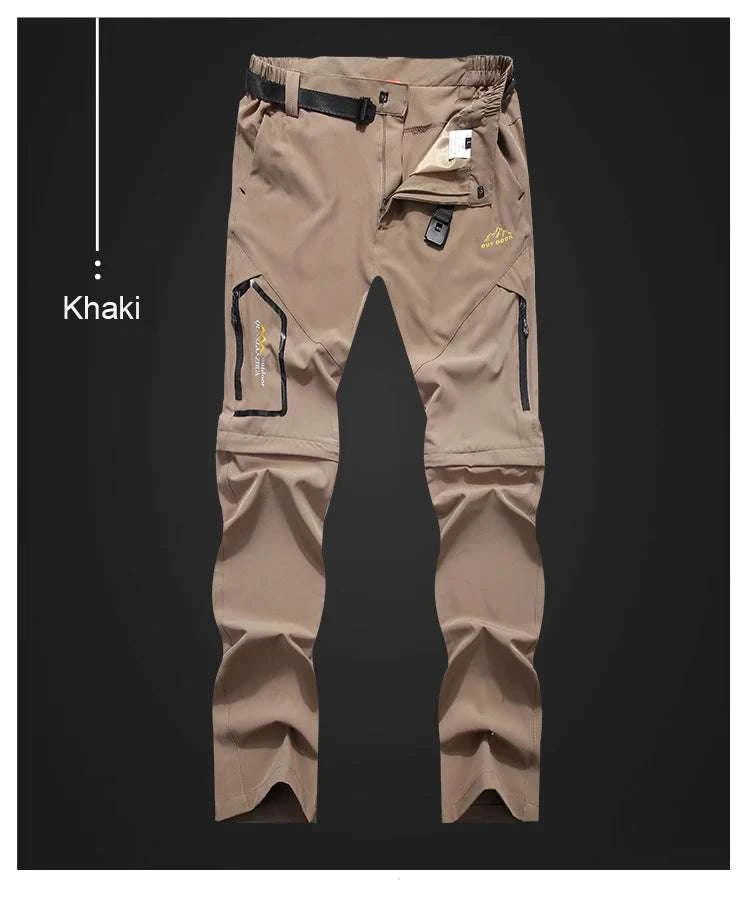 Men’s Convertible Hiking Pants Quick Dry UV Protection Cargo Trousers-GRAY / 4XL