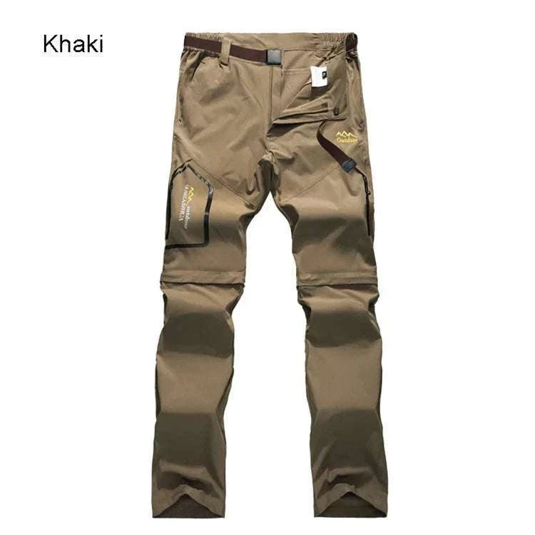 Men’s Convertible Hiking Pants Quick Dry UV Protection Cargo Trousers-GRAY / 4XL