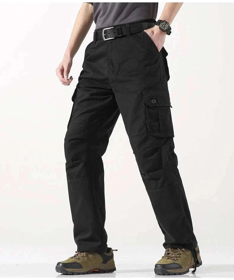 Men’s Cotton Cargo Pants Loose Fit Outdoor Work Trousers-118 Blue Camo / 36