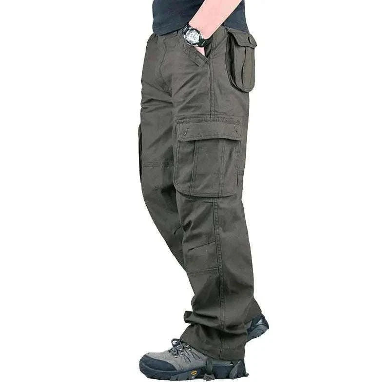 Men’s Cotton Cargo Pants Loose Fit Outdoor Work Trousers-118 Blue Camo / 36