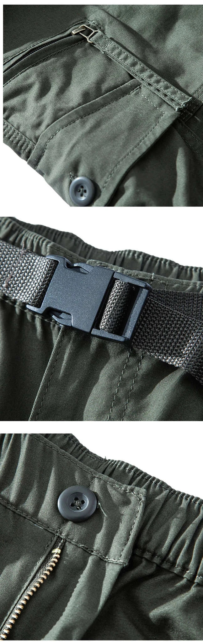 Men's Cotton Cargo Shorts with 7 Pockets, Knee Length-black / S / United States