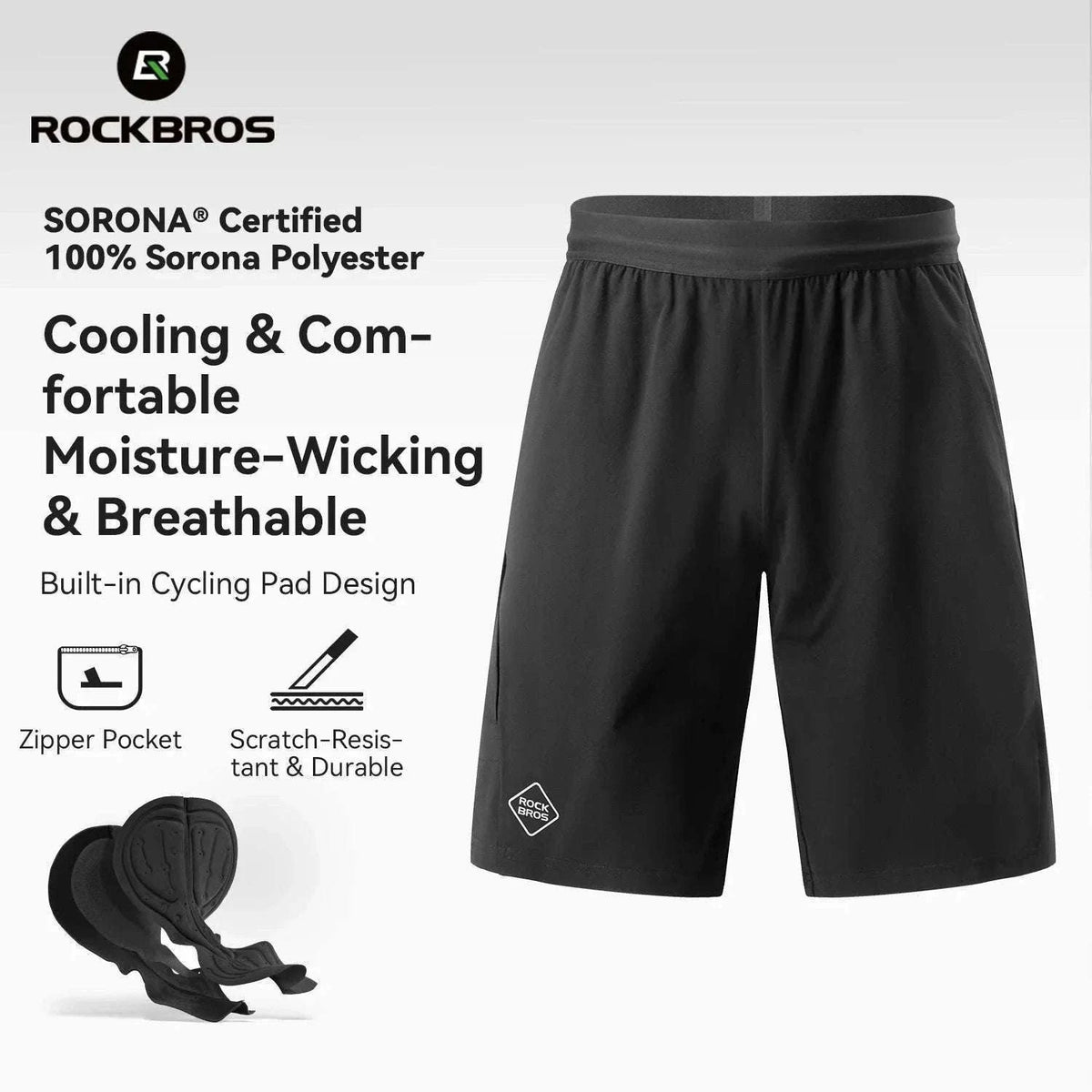 Men's Cycling Shorts Quick-Dry Breathable Road Bike Sport Shorts-RK2026-K / Asian S(EUR XS)