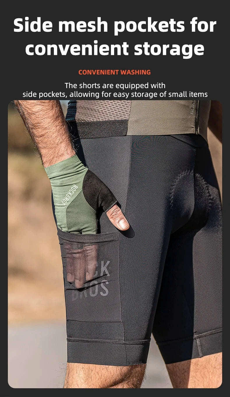 Men’s Cycling Shorts with Pockets Breathable Quick-Dry Anti-Slip Grip-RK1009D / Asian M(EUR S)