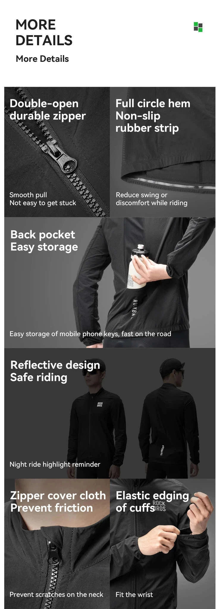 Men’s Cycling Windproof Jacket Lightweight Breathable Reflective Coat-YPW071-CF / EUR M