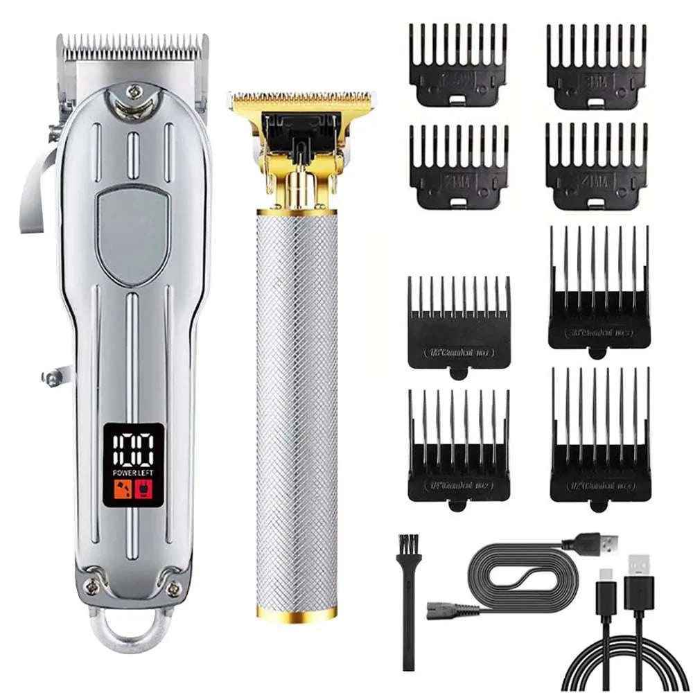 Men’s Hair Clipper & Beard Trimmer Kit with Titanium Blades-1 pc T9 (Gold) / United States