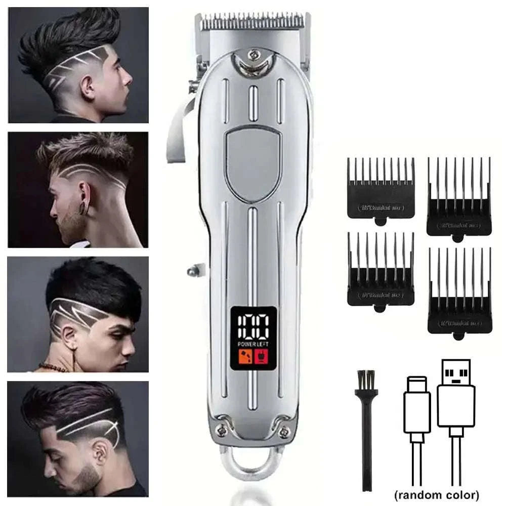 Men’s Hair Clipper & Beard Trimmer Kit with Titanium Blades-1 pc T9 (Gold) / United States