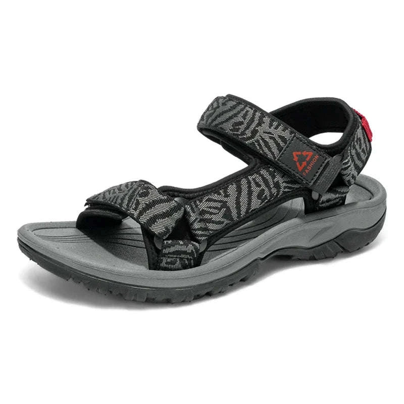Men's Hiking Sandals Lightweight Breathable Open-Toe Casual Beach Shoes-Black / 45