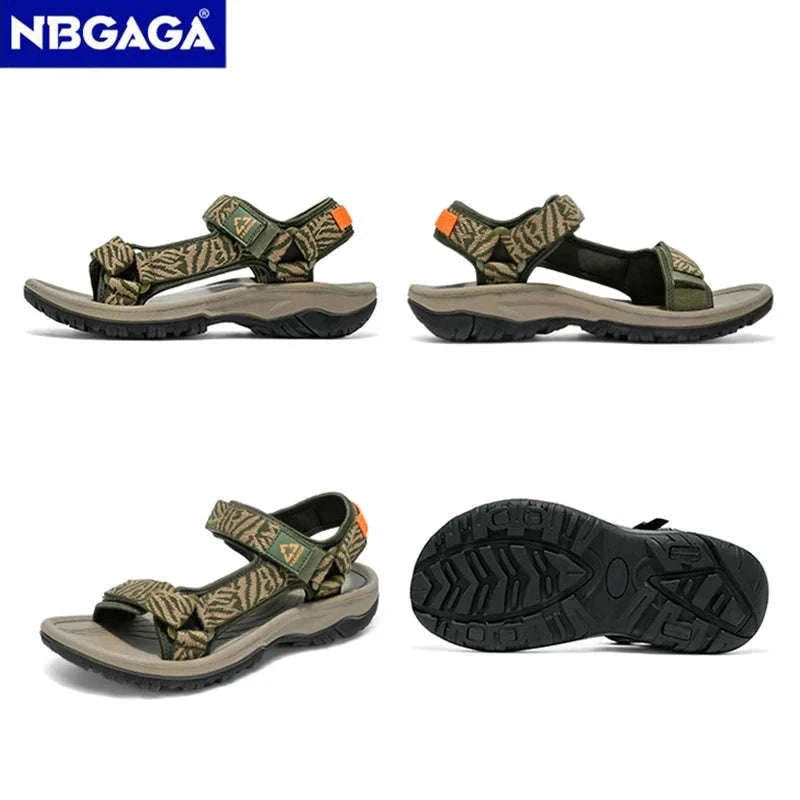 Men's Hiking Sandals Lightweight Breathable Open-Toe Casual Beach Shoes-Black / 45