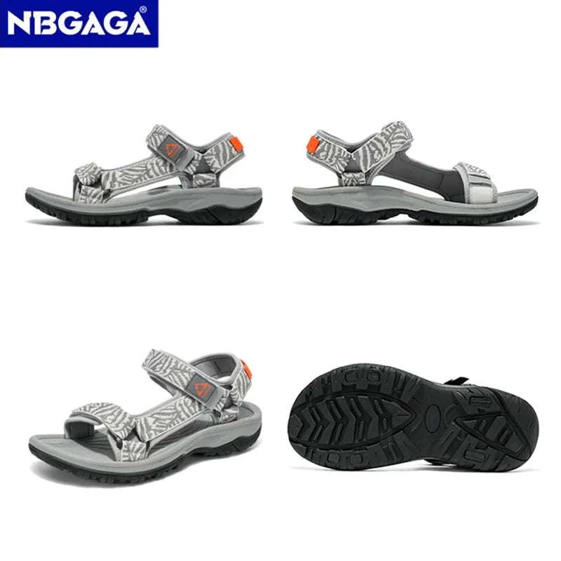 Men's Hiking Sandals Lightweight Breathable Open-Toe Casual Beach Shoes-Black / 45