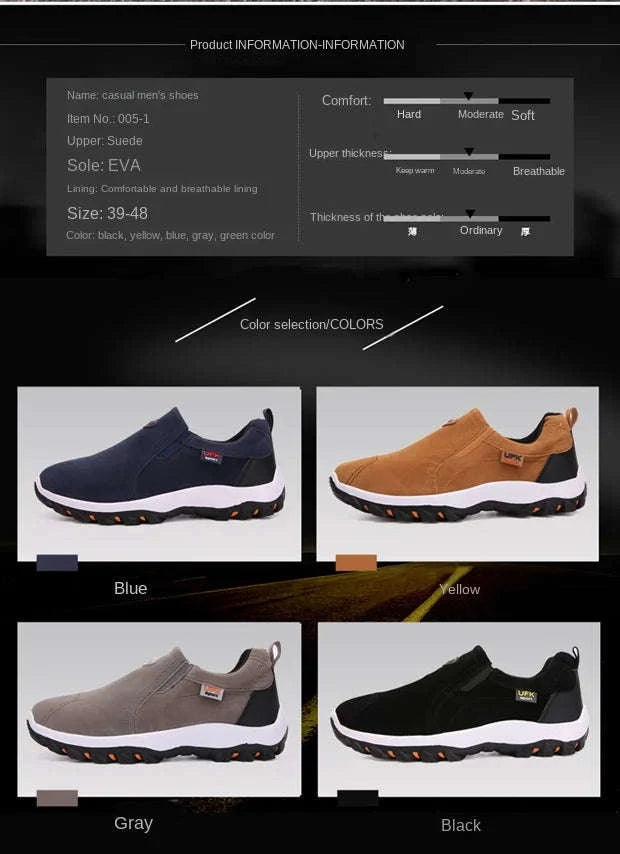 Men's Hiking Shoes Non-Slip Slip-On Sizes 38-50-005black / 38