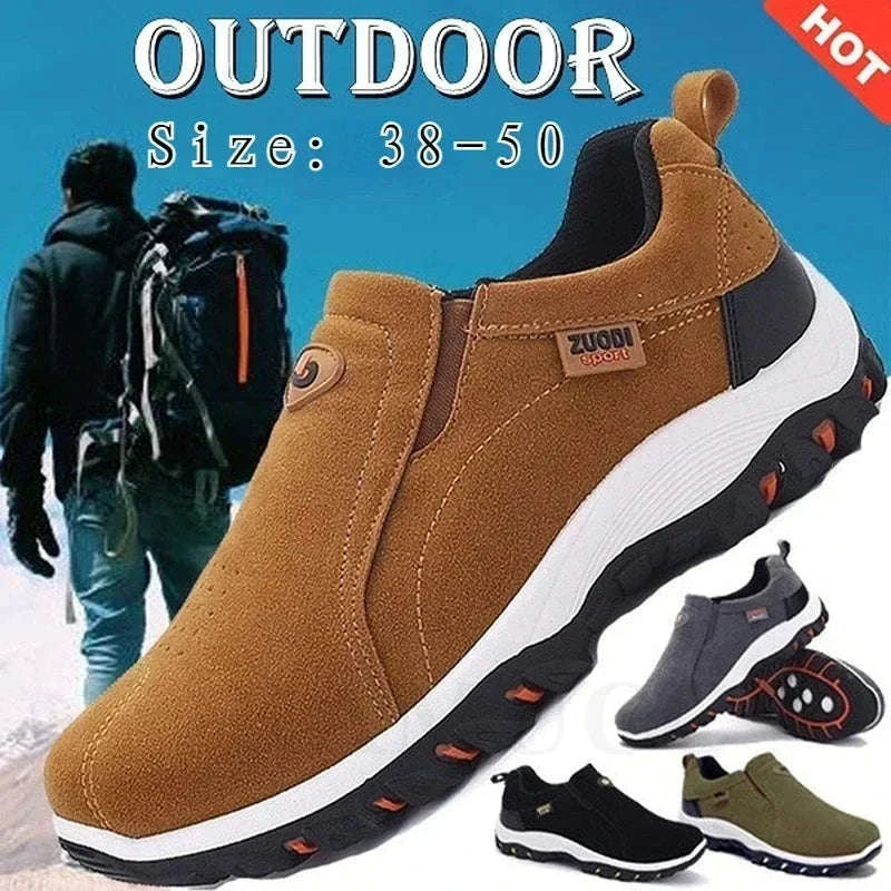 Men's Hiking Shoes Non-Slip Slip-On Sizes 38-50-005black / 38