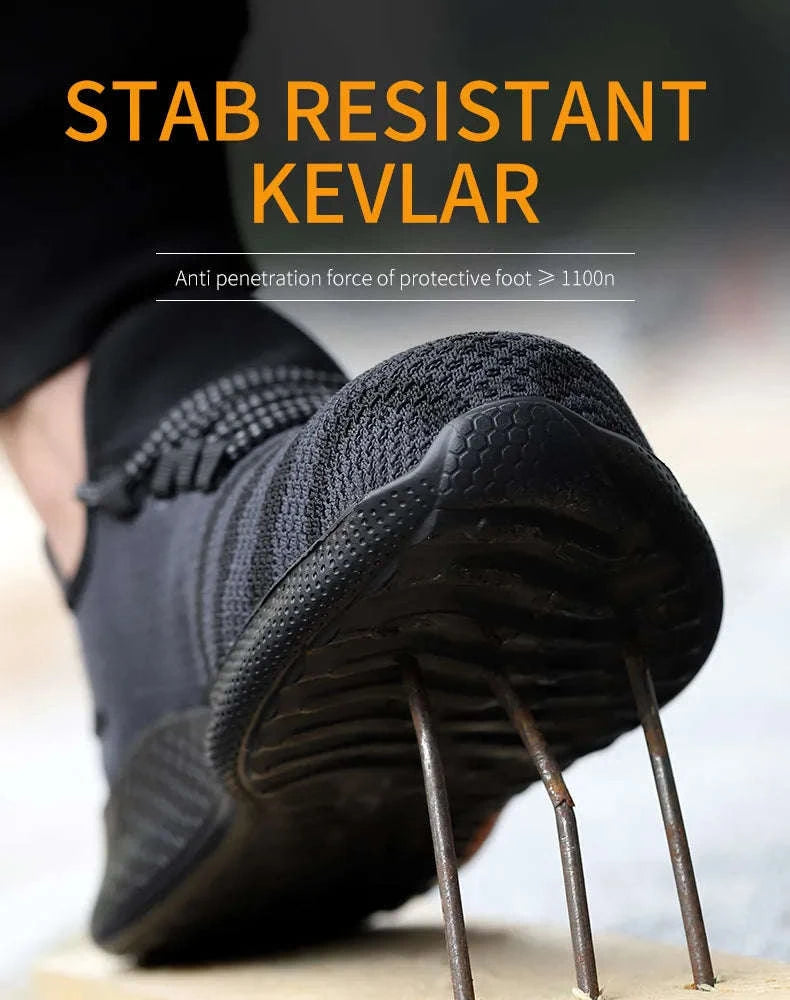 Men's Indestructible Work Safety Shoes-FZ55-Blue / 43