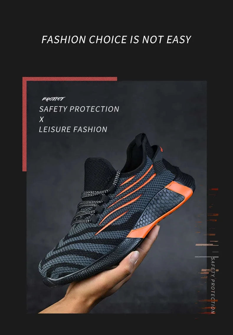 Men's Indestructible Work Safety Shoes-FZ55-Blue / 43