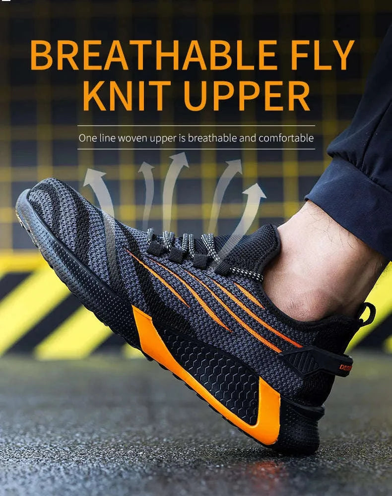 Men's Indestructible Work Safety Shoes-FZ55-Blue / 43