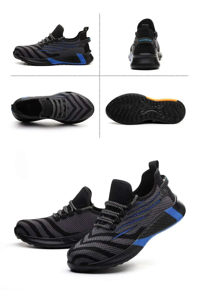 Men's Indestructible Work Safety Shoes-FZ55-Blue / 43