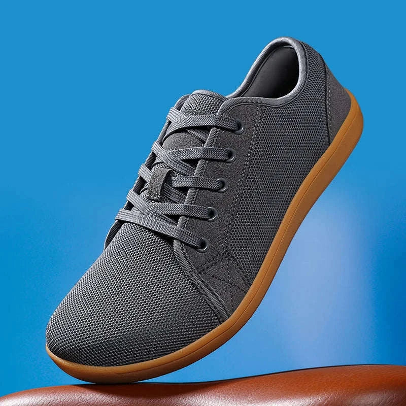 Men's Lace-Up Lightweight Breathable Mesh Casual Sports Shoes-GRAY / 39
