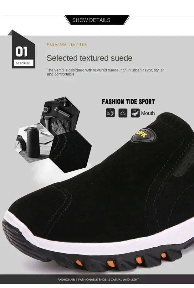 Men's Large Size Outdoor Sports Shoes-005-black / 48