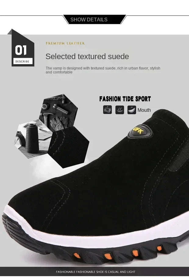 Men's Large Size Outdoor Sports Shoes-005-black / 48