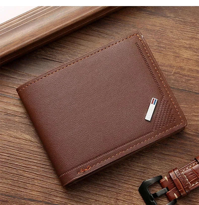 Men's Leather Wallet-Brown