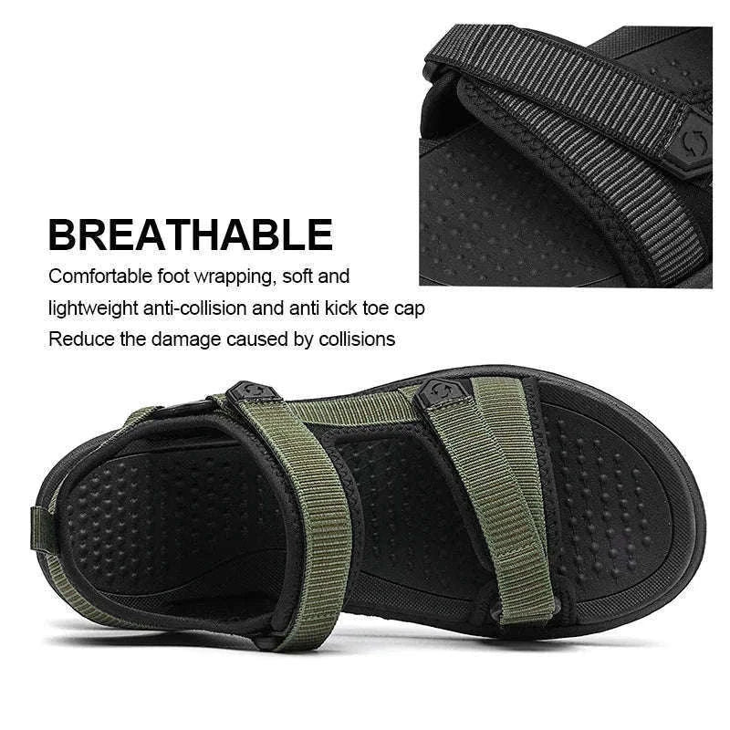 Men's Lightweight Casual Beach Sandals-Green / 45