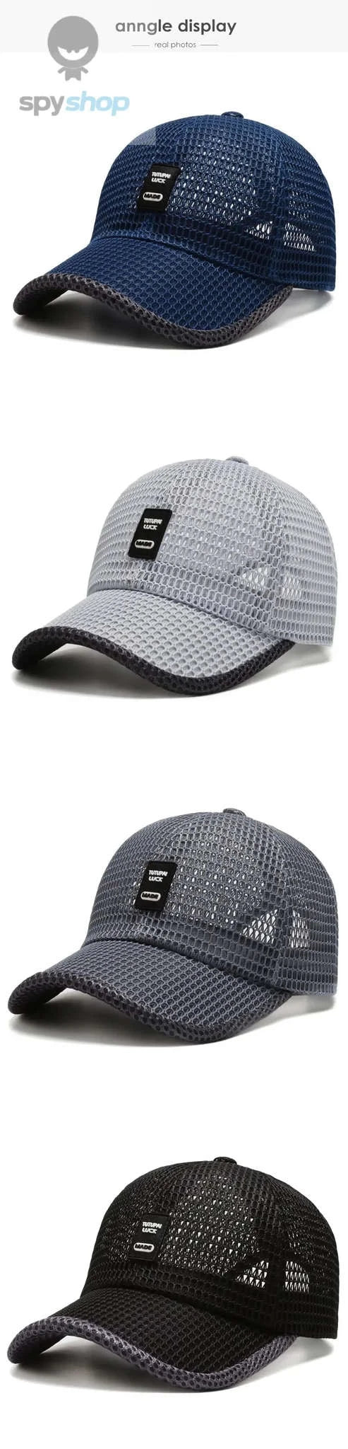 Men's Mesh Baseball Cap – Breathable Summer Comfort and Sun Protection-Navy Blue