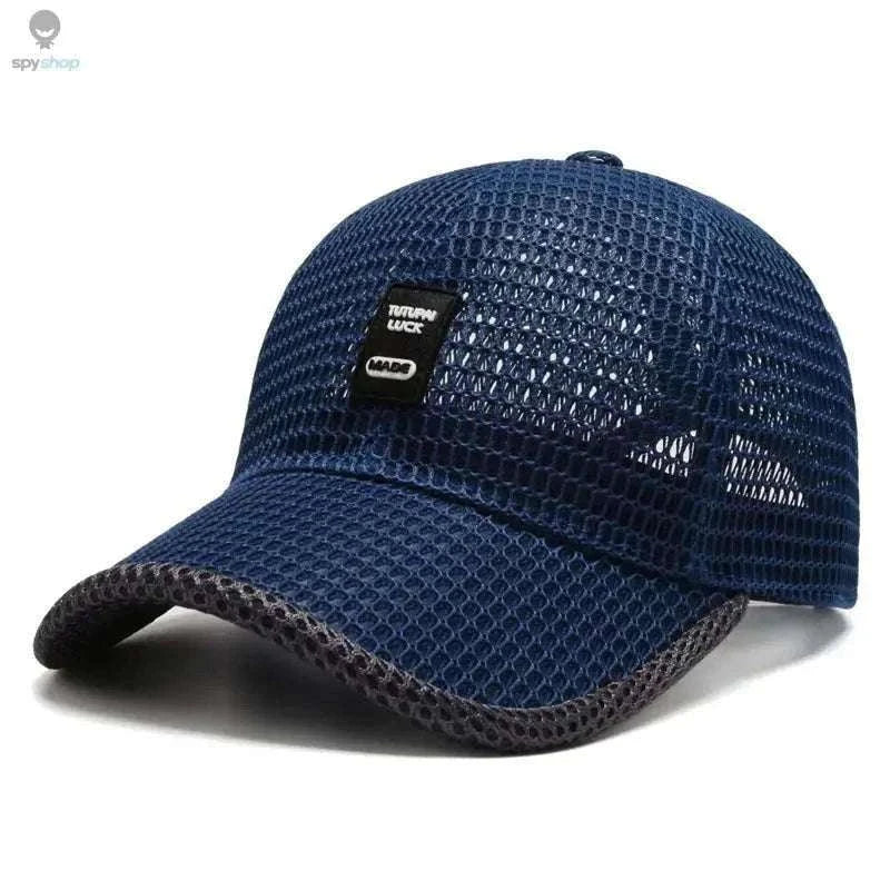 Men's Mesh Baseball Cap for Breathable Summer Comfort-Navy Blue