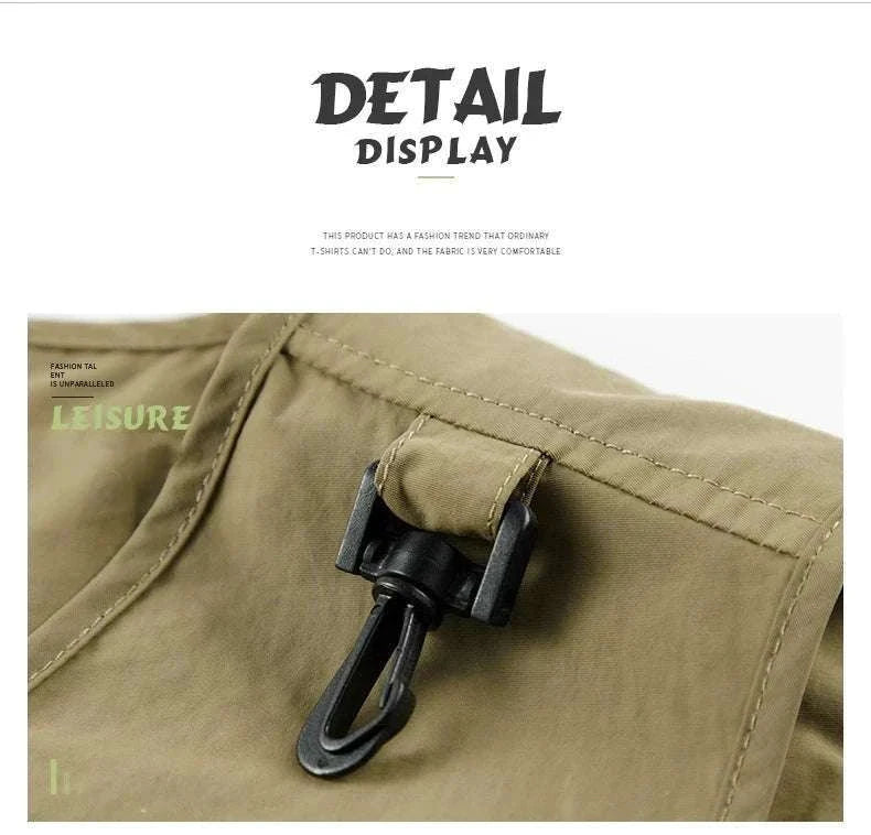 Men’s Multi-Pocket Lightweight Fishing Vest for Outdoor Spring Summer-Grey / EU size L