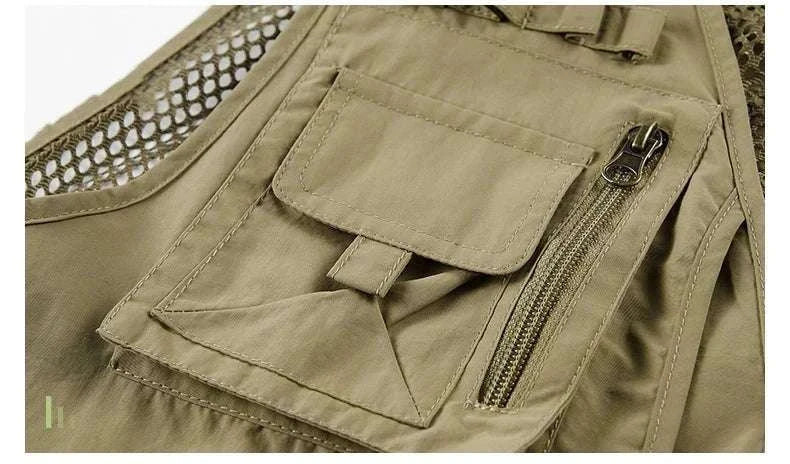 Men’s Multi-Pocket Lightweight Fishing Vest for Outdoor Spring Summer-Grey / EU size L