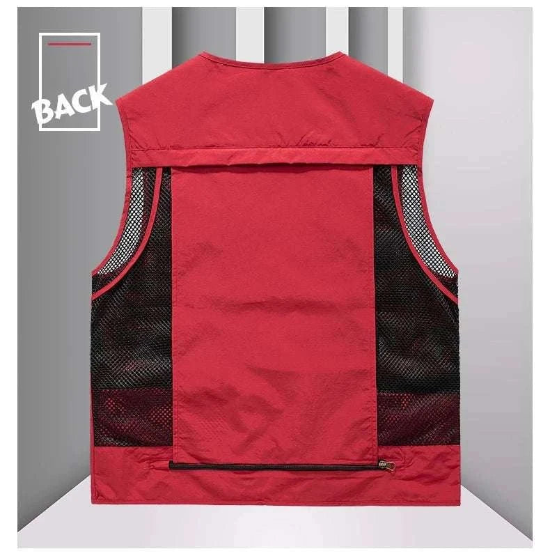 Men’s Multi-Pocket Lightweight Fishing Vest for Outdoor Spring Summer-Grey / EU size L