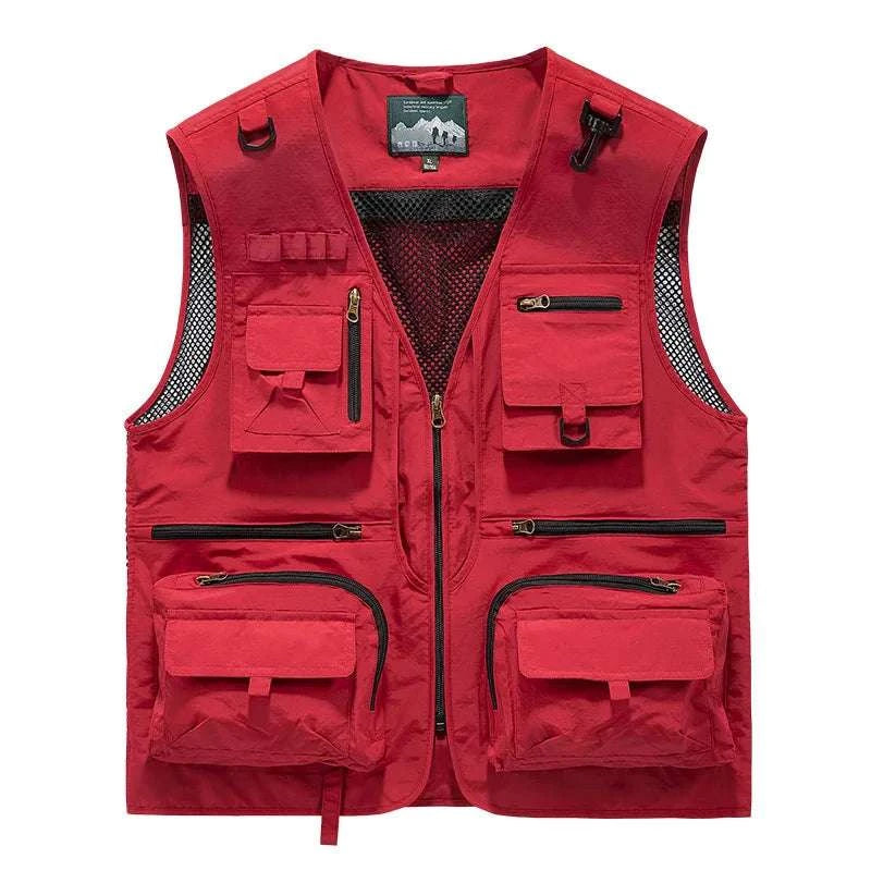 Men’s Multi-Pocket Lightweight Fishing Vest for Outdoor Spring Summer-Grey / EU size L