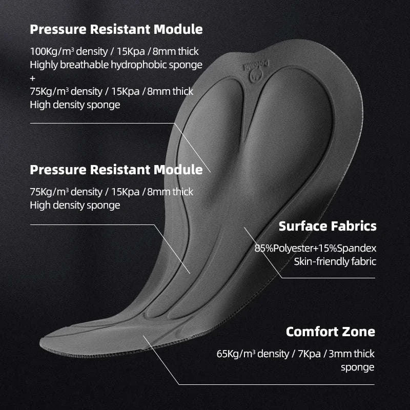 Men’s Padded Cycling Shorts Quick-Dry Breathable Bike Tights-YDDK004-1 / Asia S(EUR XS)
