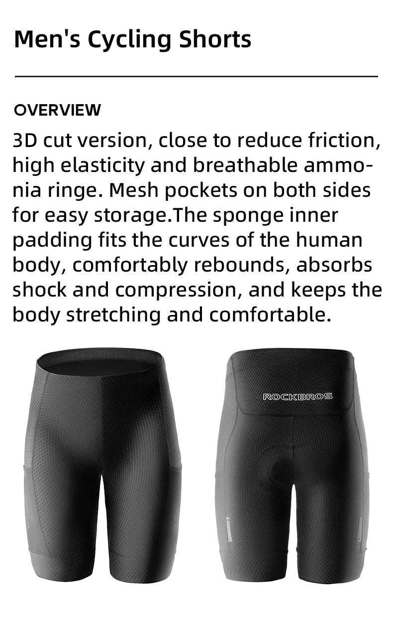Men’s Padded Cycling Shorts Quick-Dry Breathable Bike Tights-YDDK004-1 / Asia S(EUR XS)