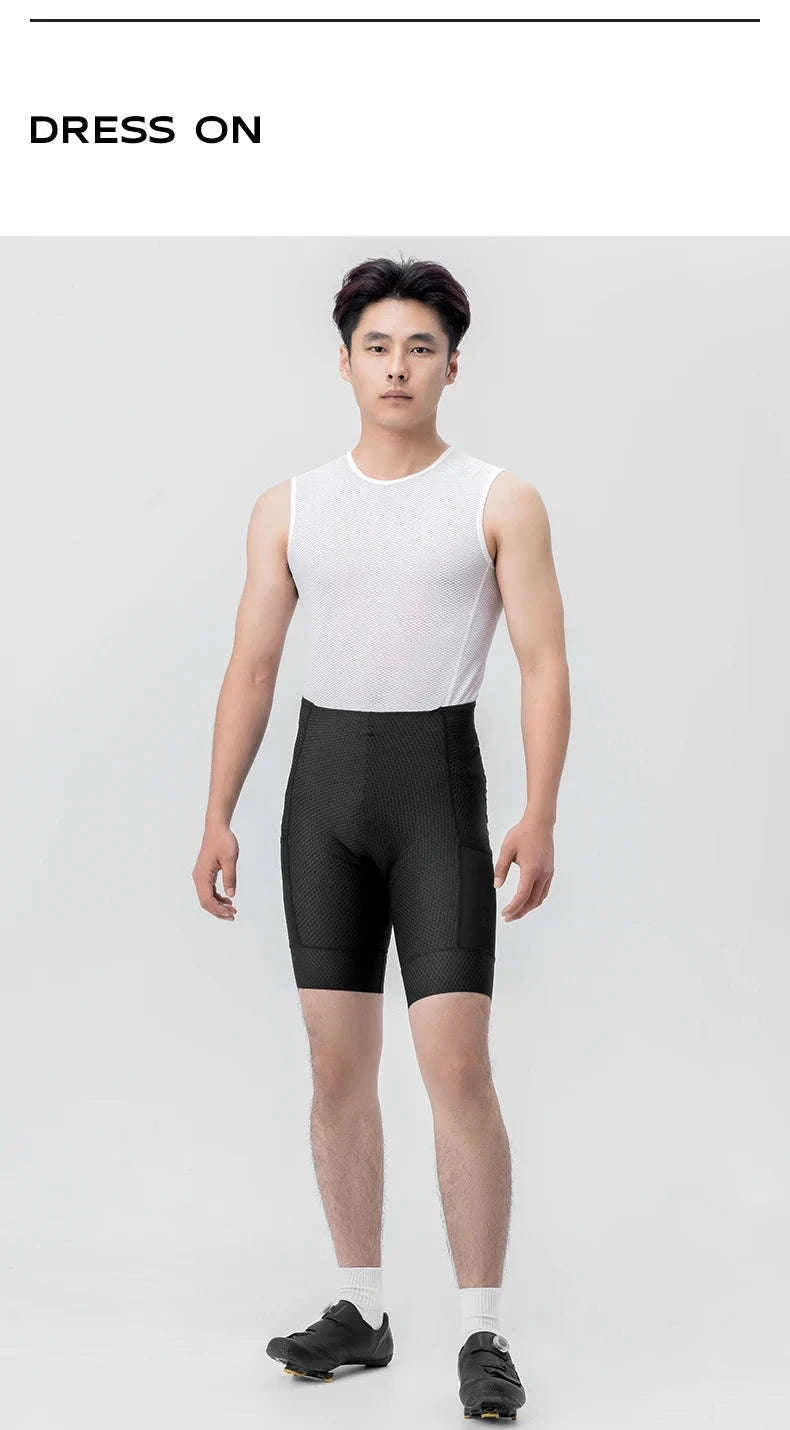 Men’s Padded Cycling Shorts Quick-Dry Breathable Bike Tights-YDDK004-1 / Asia S(EUR XS)