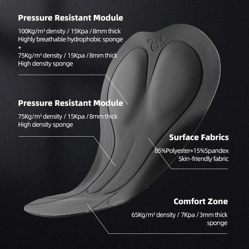 Men’s Padded Cycling Shorts Quick-Dry Breathable Bike Tights-YDDK004-1 / Asia S(EUR XS)