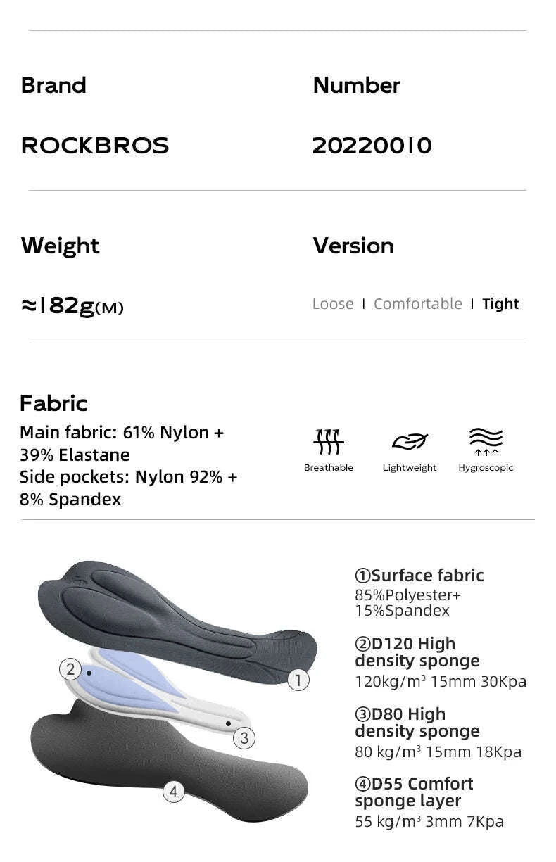 Men’s Padded Cycling Shorts Quick-Dry Breathable Bike Tights-YDDK004-1 / Asia S(EUR XS)