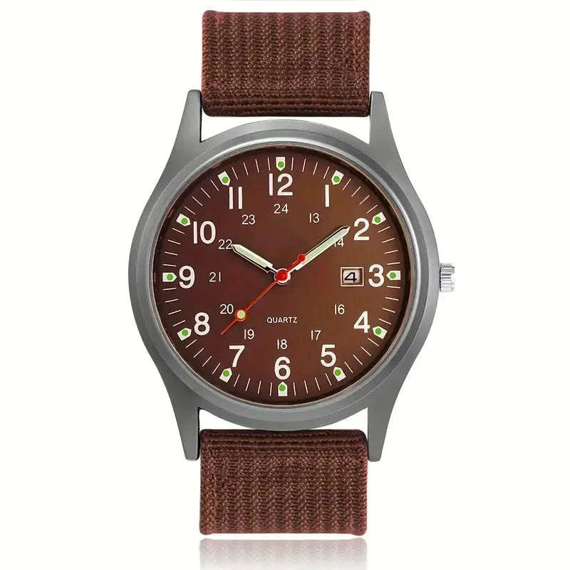 Men's Quartz Watch with Luminous Hands and Big Dial-Silver Blick