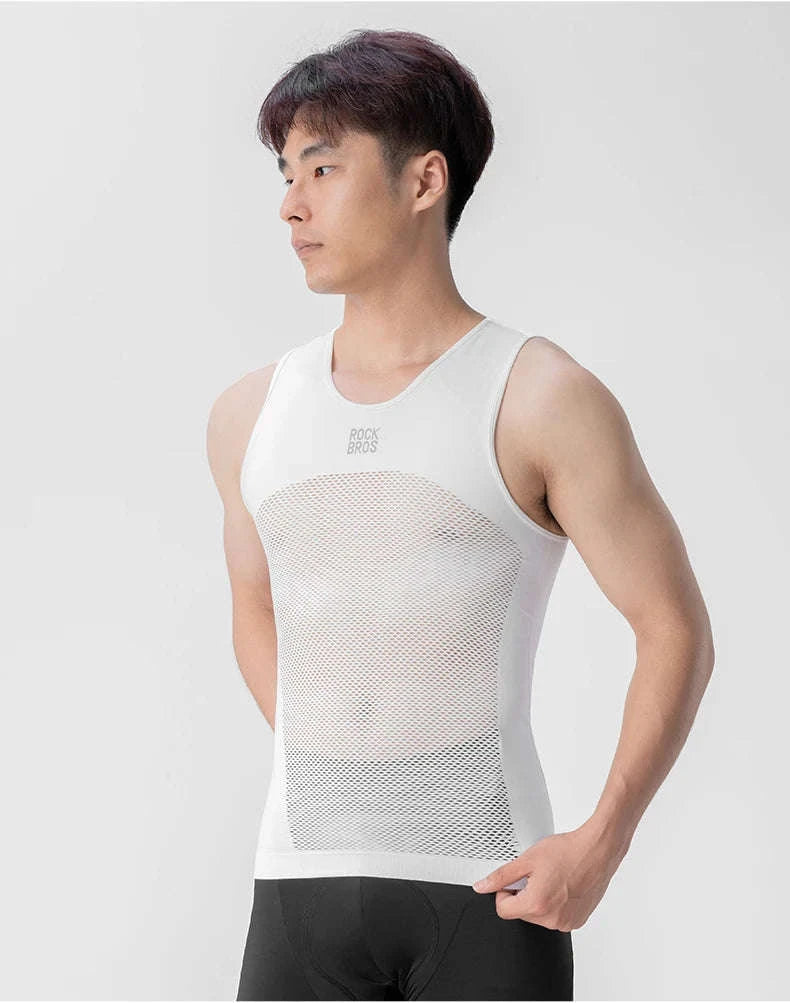 Men’s Quick-Dry Cycling Base Layer Vest Breathable Sleeveless Undershirt-Asia M(EUR S)